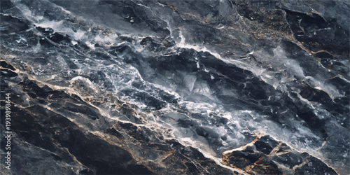 Powerful blue ocean waves crash against the rocks and churn into white foam along the clear coastline of this dramatic nature landscape