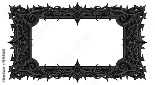 Ornate Dark Gothic Frame with Sharp Spikes and Swirls