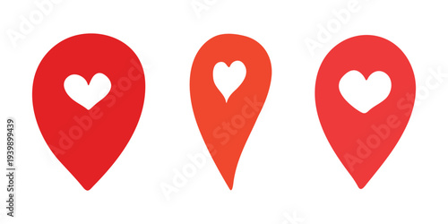 Set of hand drawn map pin Map marker pointer sign GPS and mapping tools Location pin symbol Pinpoint clipart in doodle style Single element for web, design