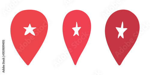 Set of hand drawn map pin Map marker pointer sign GPS and mapping tools Location pin symbol Pinpoint clipart in doodle style Single element for web, design