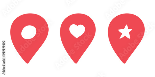 Set of hand drawn map pin Map marker pointer sign GPS and mapping tools Location pin symbol Pinpoint clipart in doodle style Single element for web, design