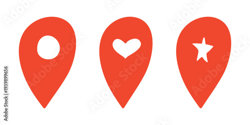 Set of hand drawn map pin Map marker pointer sign GPS and mapping tools Location pin symbol Pinpoint clipart in doodle style Single element for web, design