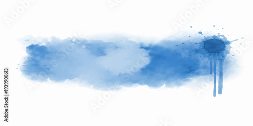 Beautiful abstract watercolor background featuring a fluffy white cloudscape in a bright blue summer sky with sunny atmosphere and heaven like atmosphere