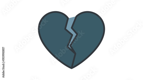 illustration of a symbol of cracked love
