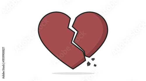 illustration of a symbol of cracked love