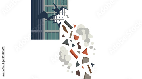 a wall damaged by a bomb attack