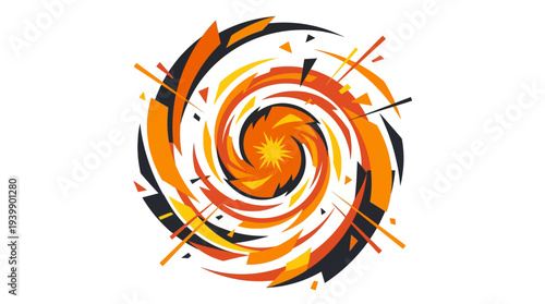 Minimalist flat vector illustration of an abstract explosion.