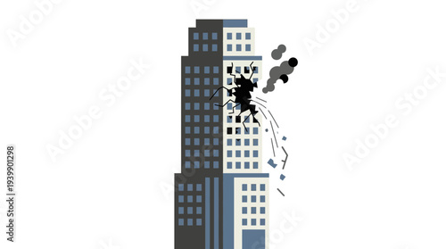 Missile impact on buildings