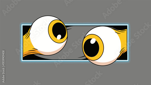 Cartoon Eyes Looking Directly at Viewer.