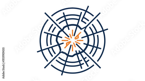 Minimal vector explosion impact crater symbol