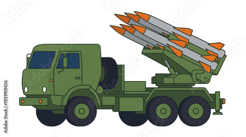Illustration of a missile launcher truck