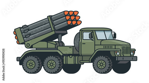 Illustration of a missile launcher truck