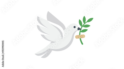 The dove of peace carries an olive branch