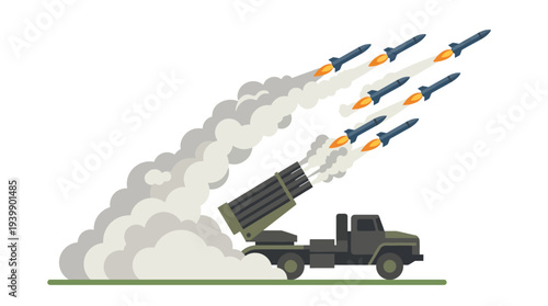 Rockets launched from artillery