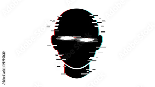 Silhouette of Man Wearing Headphones Closeup.