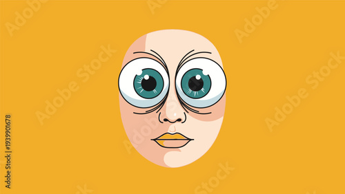 Surprised Cartoon Face with Wide Eyes.