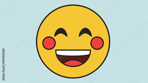 Yellow Smiling Emoji Face with Blushing.