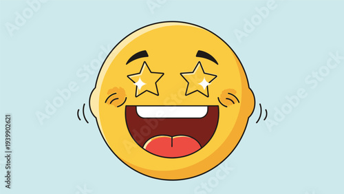 Yellow Smiling Face with Star Eyes Emoji.