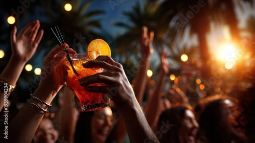 A vibrant summer beach party poster