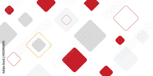 White background with abstract red grey square decoration. Vector illustration for modern presentation background, brochure design, business card background, website slider, landing page