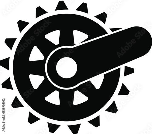 Black and white minimalist gear and lever 1