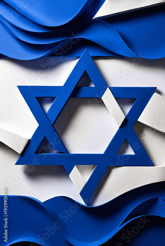 blue star of david on a lay...