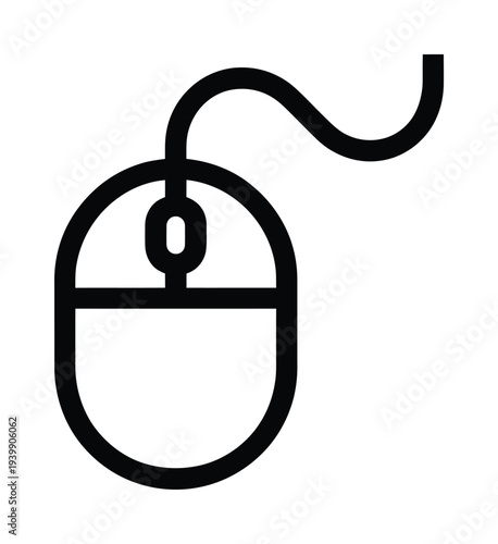 Simple vector of a wired computer mouse