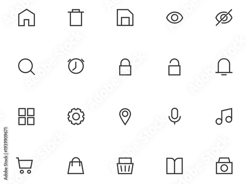 Small User Interface Line Icons Editable Stroke stock illustration Icon Symbol, Graphical User Interface, Mobile App, Icon Set, Internet