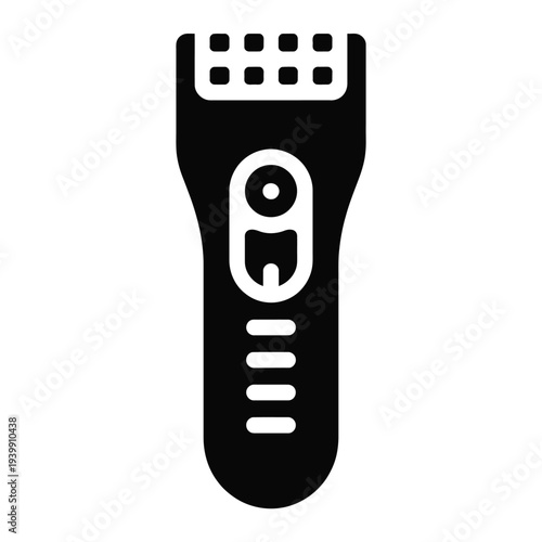 Minimalist black and white electric razor shaver grooming