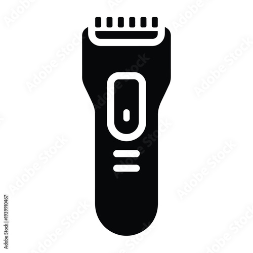 Minimalist black and white electric shaver razor grooming tool