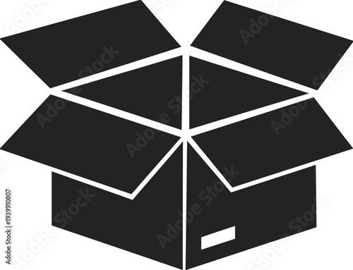 Minimalist black and white of an open box 1