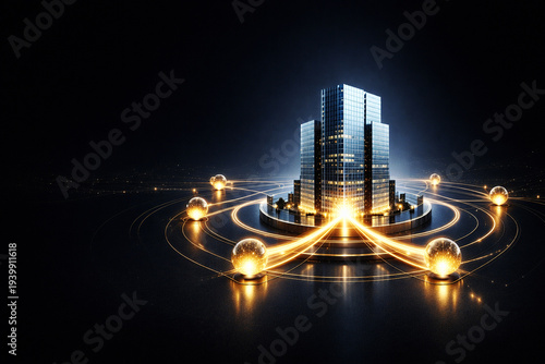 Corporate Private Equity Investment Structure and Financial Capital Flow Concept
