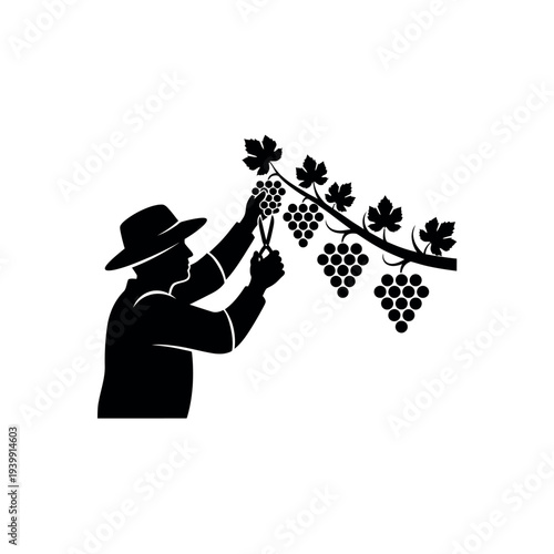 Grape Harvester Silhouette 1.