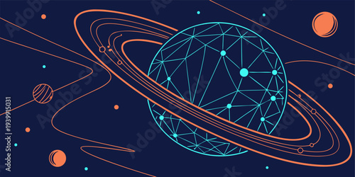 Glowing cyber network sphere symbolizing artificial intelligence systems, digital connectivity, and modern technological progress.