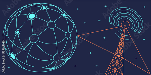 Futuristic AI sphere with glowing network connections symbolizing artificial intelligence, data innovation, and advanced technology.