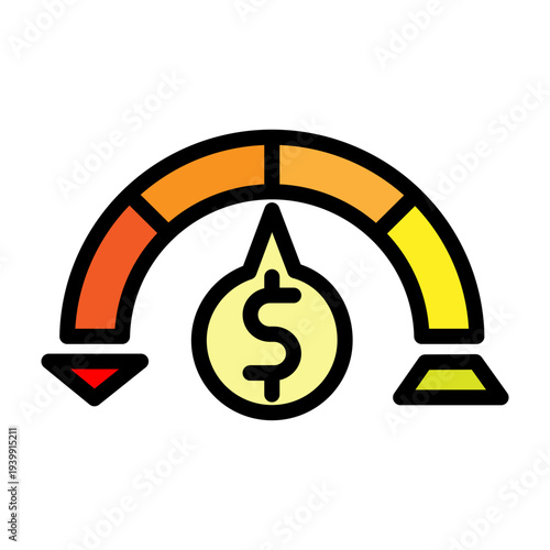 Credit Score Vector Filled Icon Design