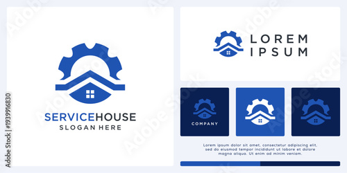 Home service logo design with gear