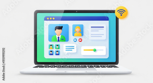 Digital Identity Verification on Laptop Screen.