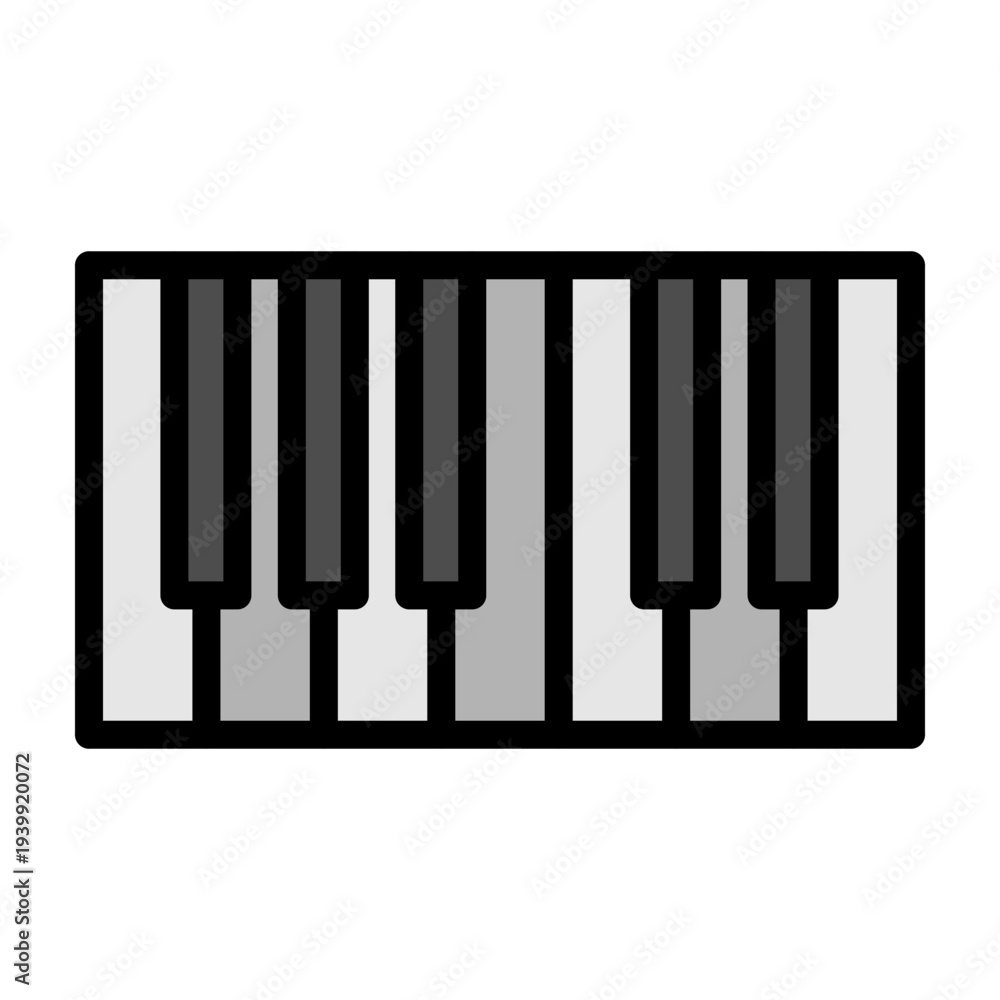 Naklejka premium Piano Keys Vector Filled Icon Design