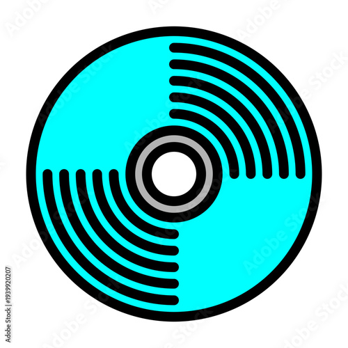 Record Sleeve Vector Filled Icon Design