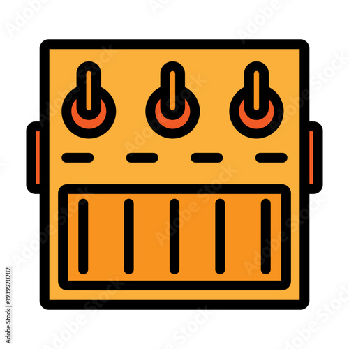 Guitar Pedals Vector Filled Icon Design