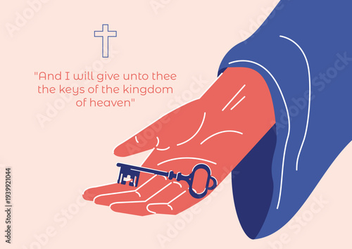 Biblical Illustration of the Keys to the Kingdom of Heaven