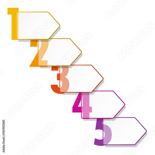 Arrow infographic 5 process.
