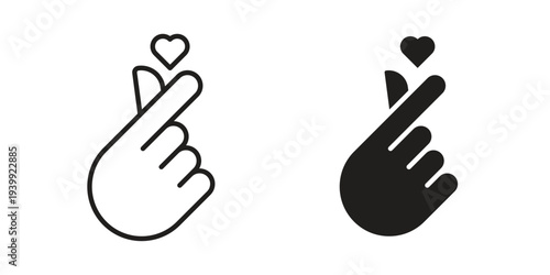 korean heart icon. Premium thin line vector illustrator. Vector EPS10