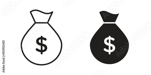 Money bag icon. Premium thin line vector illustrator. Vector EPS10