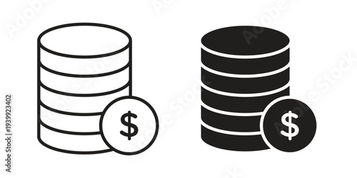 Money coin icon. Premium thin line vector illustrator. Vector EPS10