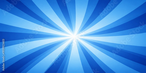 Abstract a mesmerizing burst of radiant blue light emanates from a central point, forming dynamic rays that captivate and energize. The illustration suggests movement and vibrancy. 