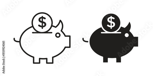 Piggy bank icon. Premium thin line vector illustrator. Vector EPS10