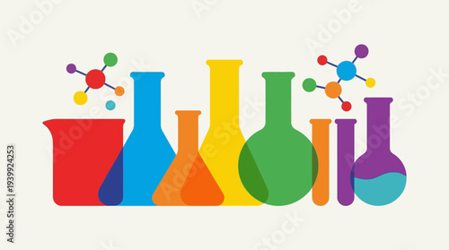 Colorful Laboratory Equipment and Chemical Compounds.