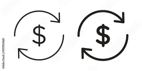 Refund icon. Premium thin line vector illustrator. Vector EPS10